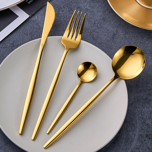 不鏽鋼餐具刀叉勺子高顔值葡萄牙甜品牛排西餐spoons24件套裝