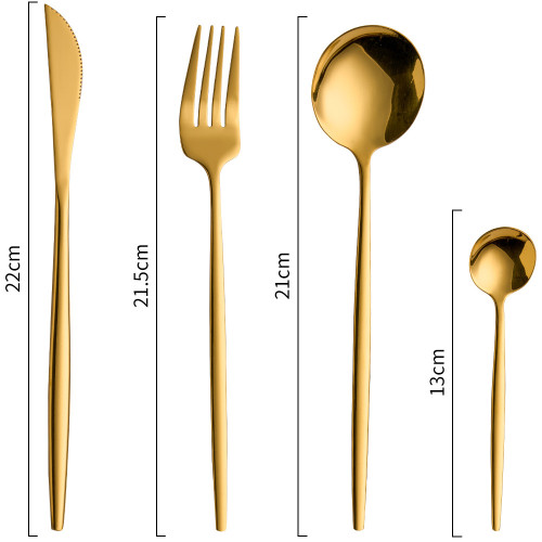 不鏽鋼餐具刀叉勺子高顔值葡萄牙甜品牛排西餐spoons24件套裝