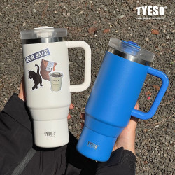 TYESO大容量40oz手柄車用杯不鏽鋼保溫杯車用冰霸杯子