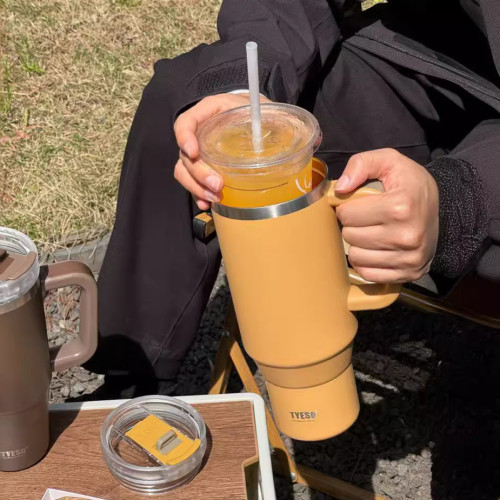 TYESO大容量40oz手柄車用杯不鏽鋼保溫杯車用冰霸杯子