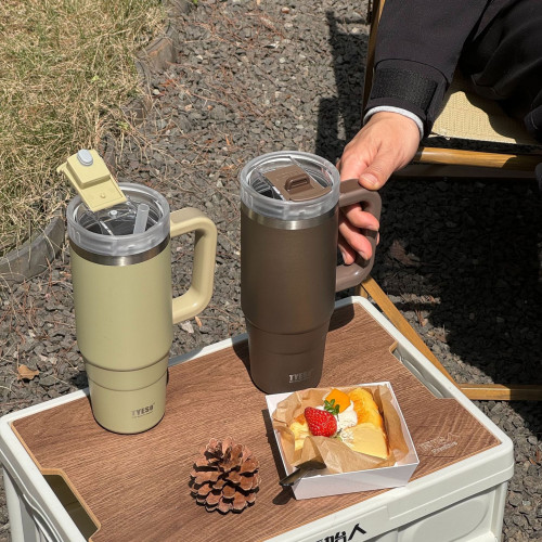 TYESO大容量40oz手柄車用杯不鏽鋼保溫杯車用冰霸杯子