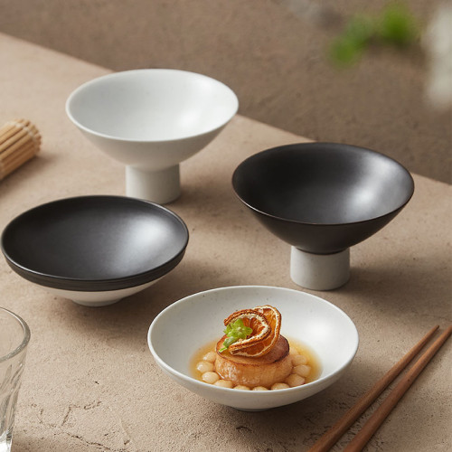 原創設計手工黑色陶瓷大茶碗抹茶碗甜品碗禪意素食碗粗陶宋盞笠碗
