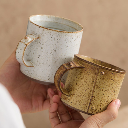 窰變鉚釘杯馬克杯北歐簡約個性咖啡杯高顔值杯子陶瓷辦公室喝水杯