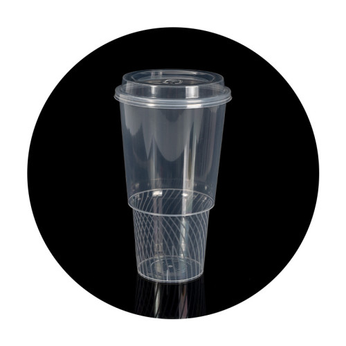 108口徑塑膠火炬飲料杯1000大容量奶茶店食品級奶茶網紅杯加厚