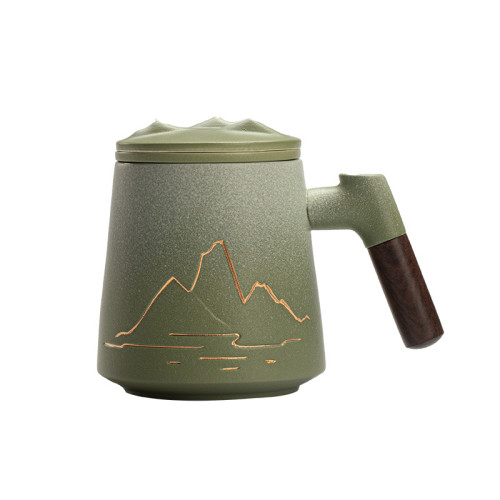 陶瓷茶水分離辦公杯帶蓋過濾泡茶杯國潮高檔馬克杯商務伴手禮禮品