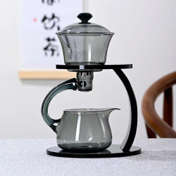 懶人磁吸泡茶器高硼矽茶壺玻璃套裝家用磁吸辦公室泡茶器功夫茶具
