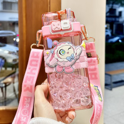 蛋仔派對兒童水杯夏天寶寶雙飲吸管杯幼兒園學生上學專用水壺夏季