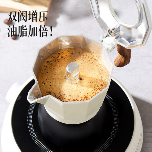 新款意式萃取咖啡壺煮咖啡摩卡壺雙閥摩卡壺咖啡比樂蒂器具