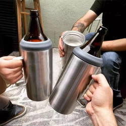 歐美40oz大容量啤酒罐304不鏽鋼冰霸杯可攜式帶手柄保溫保冷罐