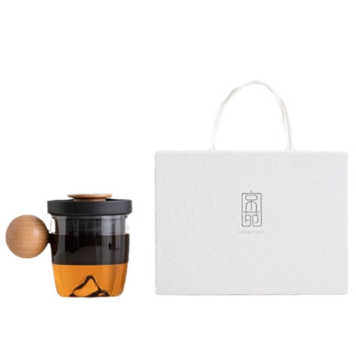 第二集晴空泡茶杯簡約茶水分離杯子玻璃杯陶瓷帶蓋過濾水杯觀山杯