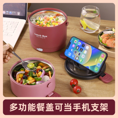 304注水加熱保溫飯盒上班學生USB插電式保溫便當盒圓形提鍋廠