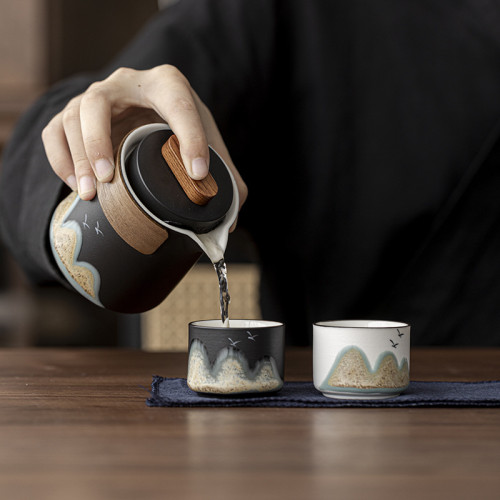 故宮文創旅行茶具遠山快客杯一壺二杯套裝隨身可攜式高檔簡約伴手禮