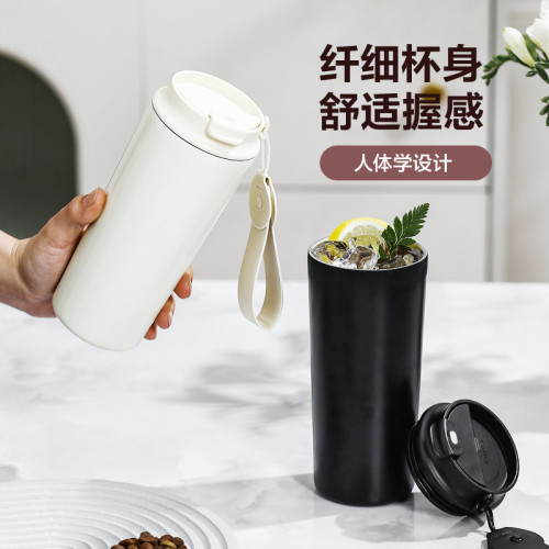 高顔值簡約隨行咖啡杯316不鏽鋼保溫杯大容量可攜式車用花茶水杯子
