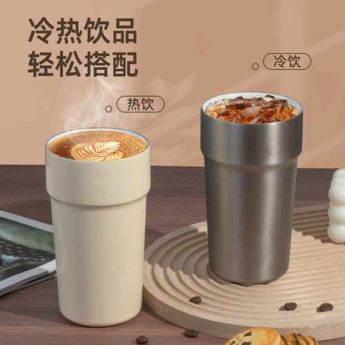 咖啡杯陶瓷內膽覆層保溫杯女可攜式隨行男生吸管外帶雙飲保冷水杯子