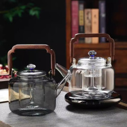 玻璃蒸煮茶壺加厚耐高溫煮茶器電陶爐家用大容量花茶壺星空珠單壺