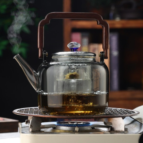 玻璃蒸煮茶壺加厚耐高溫煮茶器電陶爐家用大容量花茶壺星空珠單壺