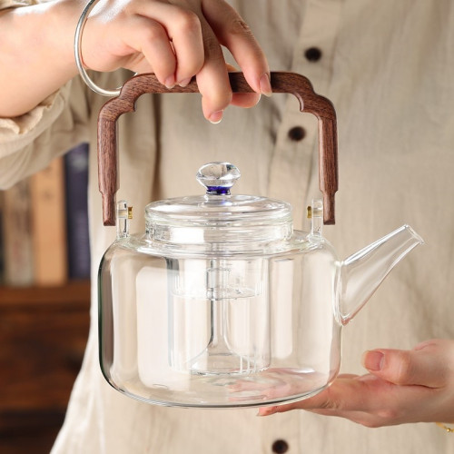 玻璃蒸煮茶壺加厚耐高溫煮茶器電陶爐家用大容量花茶壺星空珠單壺