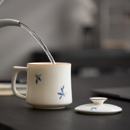 沭涵陶瓷茶杯個人專用辦公室馬克杯帶蓋德化白瓷水杯家用杯子