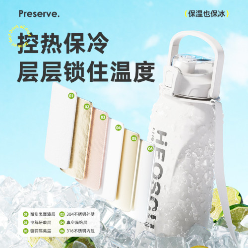保溫杯大容量316不鏽鋼茶水分離學生戶外可攜式運動可攜式水杯子水壺