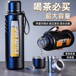 智能顯溫泡茶杯茶水分離杯子大容量水杯2024新款耐摔高硼矽玻璃杯