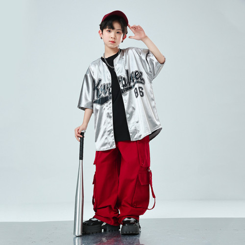 嘻哈風童裝潮牌街舞兒童潮服男童帥氣套裝hiphop炸街女童演出服