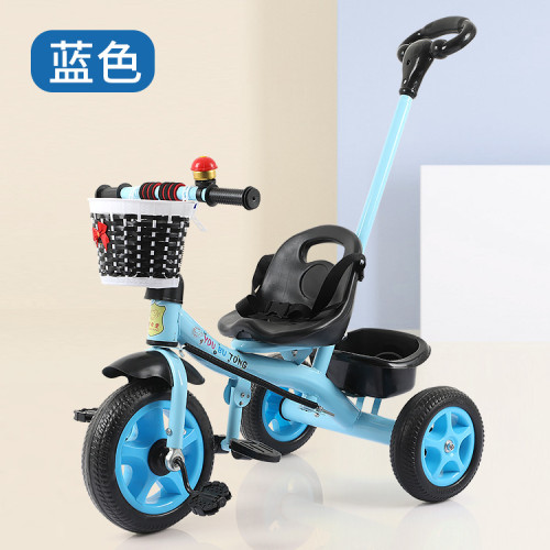 兒童三輪車1-5嵗腳踏車可坐可騎功能手推車腳踏三輪車童車