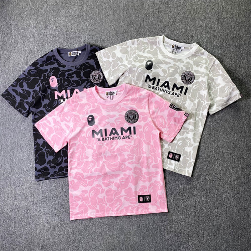迷彩運動短袖T恤猿人國際聯名邁阿密MIAMI圓領刺綉潮