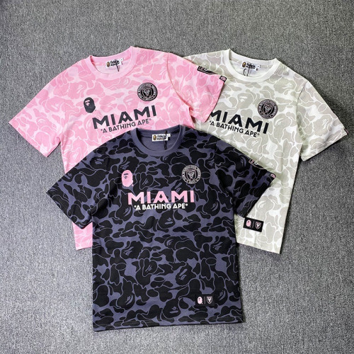 迷彩運動短袖T恤猿人國際聯名邁阿密MIAMI圓領刺綉潮