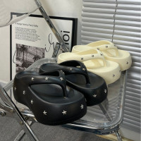 2025夏季新款人字拖厚底高跟拖鞋女松糕底增高沙灘鞋坡跟夾拖涼拖