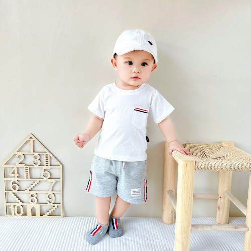 2025夏季新款男女寶寶外出短袖短褲套裝新生嬰幼兒T家潮兒童套裝