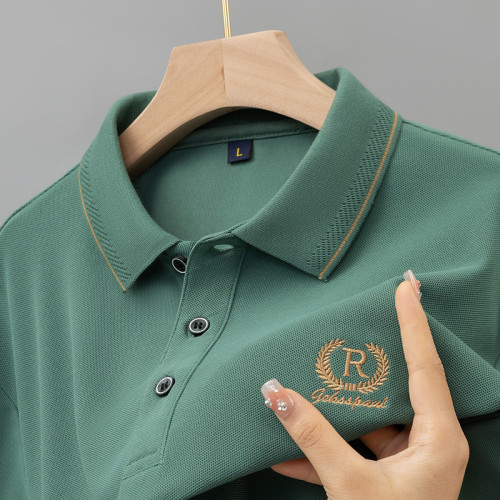 夏季男士短袖POLO衫重磅高級刺綉T恤翻領大碼男裝體恤上衣服