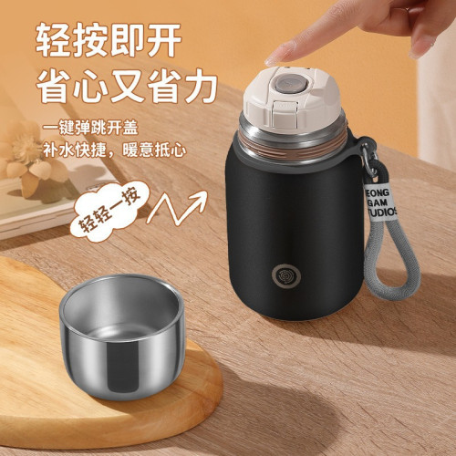 卡西諾保溫杯大容量316不鏽鋼可攜式高顔值水杯網紅燜茶杯泡茶杯子
