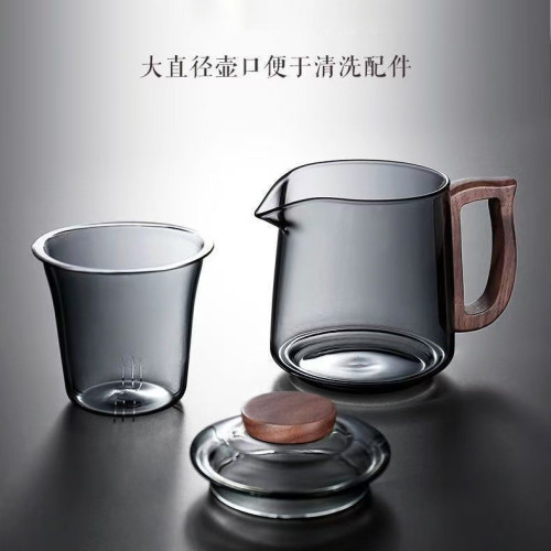 茶壺耐熱玻璃茶壺高硼矽茶壺帶把手茶壺