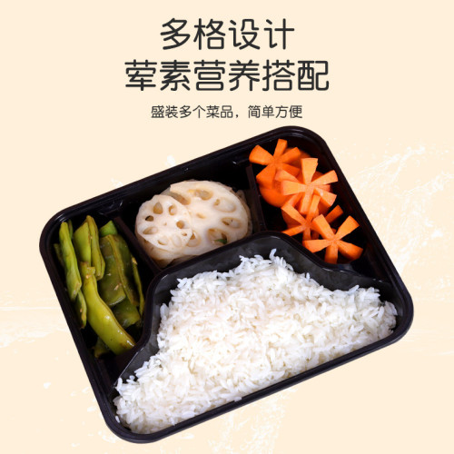1000ml一次性外賣餐盒透明快餐飯盒長方形二三四五六格多格分餐盒