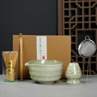 茶筅日式百本立抹茶刷打抹茶工具茶筅立宋代點茶具禮盒套裝抹茶碗