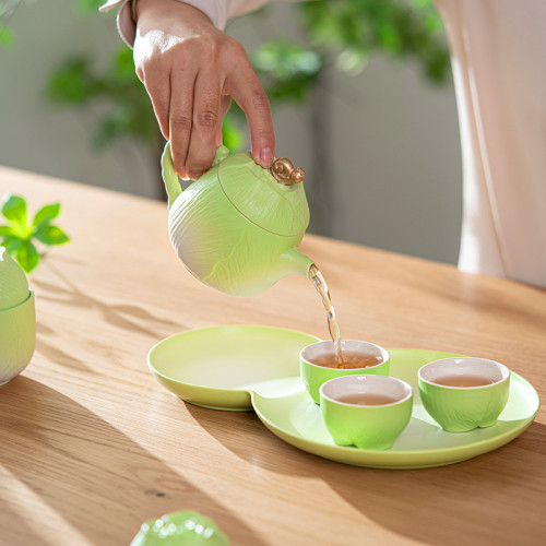 創意功夫茶具套裝家用小型輕奢泡茶壺乾泡茶盤整套會客伴手禮