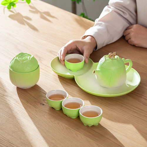 創意功夫茶具套裝家用小型輕奢泡茶壺乾泡茶盤整套會客伴手禮