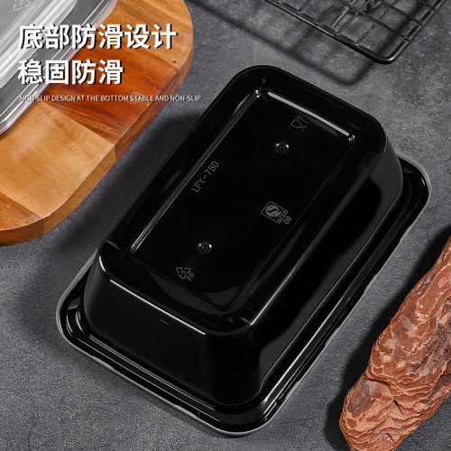 一次性餐盒加厚商用餐盒外賣打包盒家用塑膠透明快餐便當帶蓋飯盒