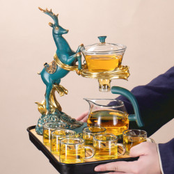 玻璃自動茶具套裝辦公室家用懶人泡茶器磁吸創意功夫泡茶壺茶杯