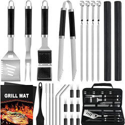 不鏽鋼烤具戶外野飲家工具套裝BBQ用燒烤組合布袋套裝
