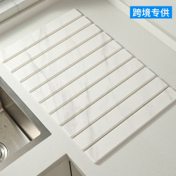 跨境大理石紋折曡墊矽藻土即時乾燥墊廚房餐具瀝水墊台面吸水墊子