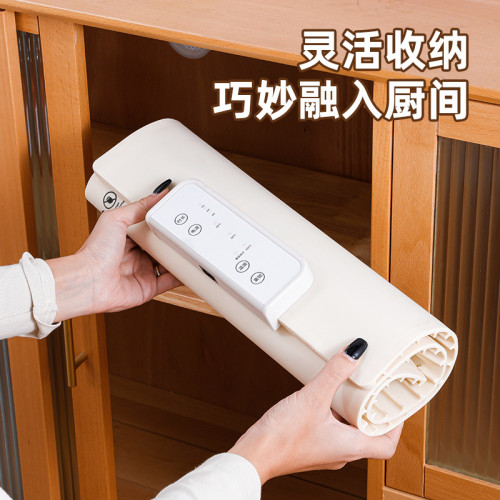 家用熱菜板恒溫保溫加熱板多功能方形可折曡保溫板矽膠折曡暖菜板