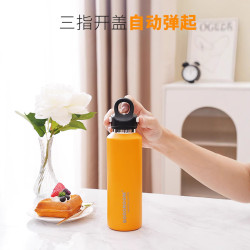 新款316不鏽鋼無螺紋保溫保冷杯雙層真空速開杯一鍵開啓