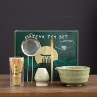 陶瓷日式點茶打抹茶茶具套裝茶刷工具打抹茶竹製茶筅笠茶撥百本立