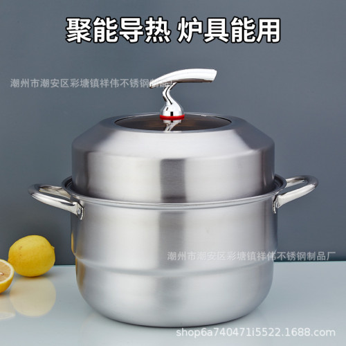 食品級新款飛鳥蒸鍋加厚不鏽鋼三層蒸籠多功能電磁爐瓦斯爐通用