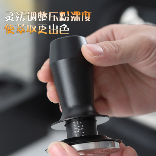 3.0恒力雙彈簧可調節咖啡壓粉器不鏽鋼平衡彈力壓粉鎚51/53/58mm
