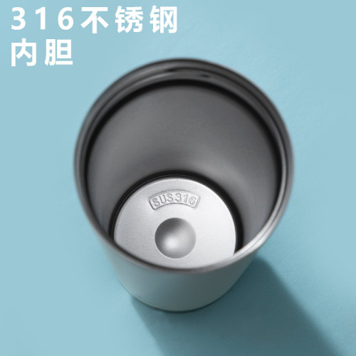 不鏽鋼咖啡保溫杯高顔值創意辦公水杯可攜式隨行雙飲保溫杯