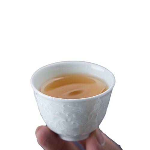 景德鎮陶瓷影青白瓷泡茶蓋碗茶杯套裝辦公室喝茶功夫茶具套裝 A
