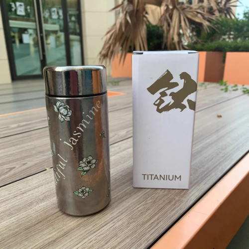 純鈦保溫杯雙層可攜式女士口袋杯戶外小容量上學辦公水杯200ml茶杯