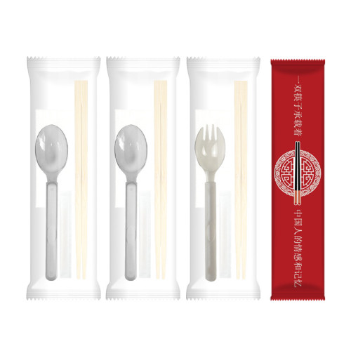 一次性筷子商用餐飲四件套兩件套牛皮紙簡約外賣筷子餐具包三合一